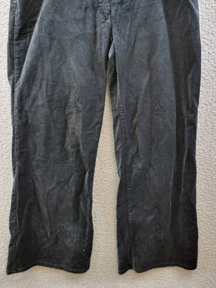 Good American Velvet Good Skate Wide Leg Jeans Women's 16 Black Button Zipped