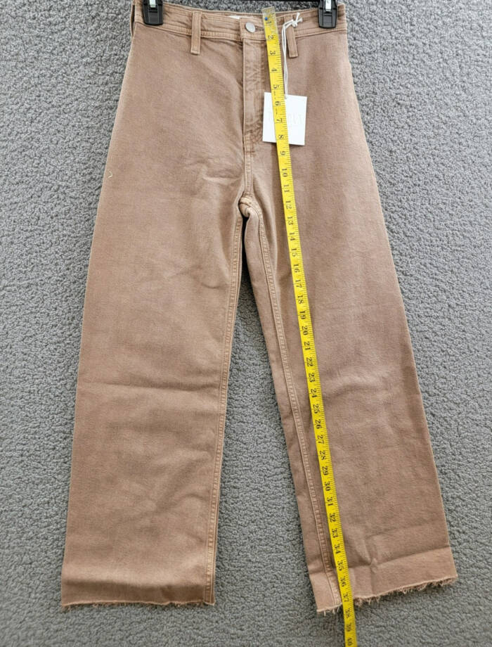 Pistola Penny High Rise Wide Leg Crop Jeans Women's 24 Cashew Button Zip Closure