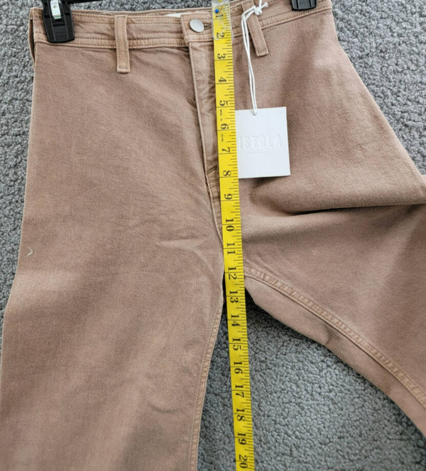 Pistola Penny High Rise Wide Leg Crop Jeans Women's 24 Cashew Button Zip Closure