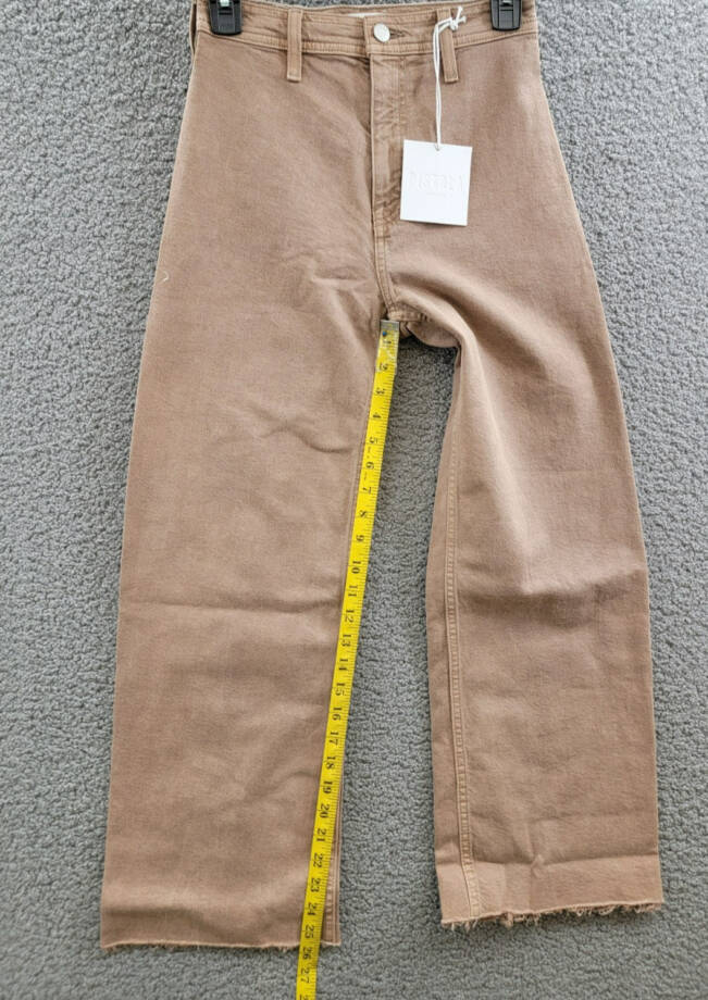 Pistola Penny High Rise Wide Leg Crop Jeans Women's 24 Cashew Button Zip Closure