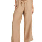 Rails Ryan Drawstring Pants Women's XS Safari Brown Linen Blend Pockets Pull On