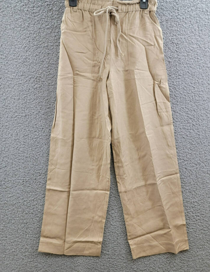 Rails Ryan Drawstring Pants Women's XS Safari Brown Linen Blend Pockets Pull On
