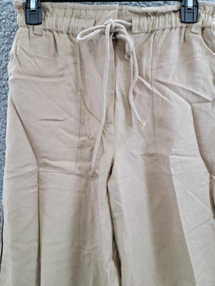 Rails Ryan Drawstring Pants Women's XS Safari Brown Linen Blend Pockets Pull On