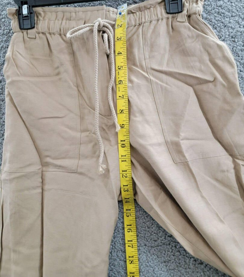 Rails Ryan Drawstring Pants Women's XS Safari Brown Linen Blend Pockets Pull On