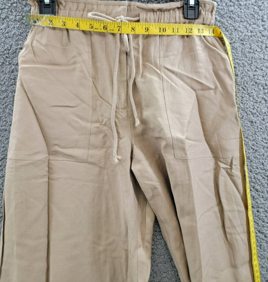 Rails Ryan Drawstring Pants Women's XS Safari Brown Linen Blend Pockets Pull On