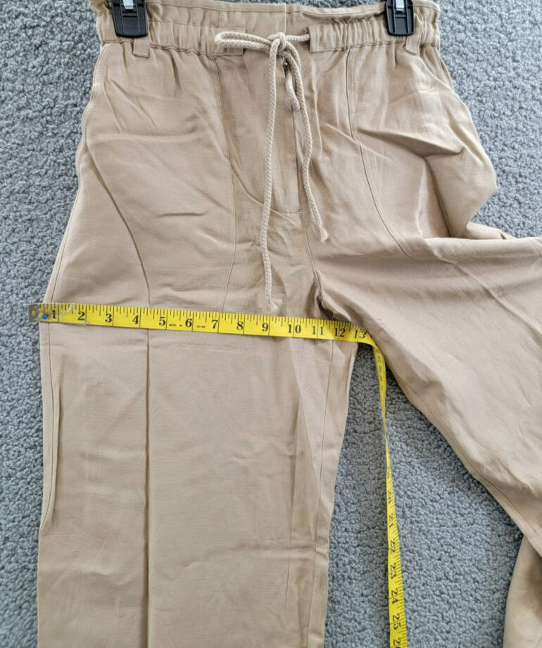 Rails Ryan Drawstring Pants Women's XS Safari Brown Linen Blend Pockets Pull On