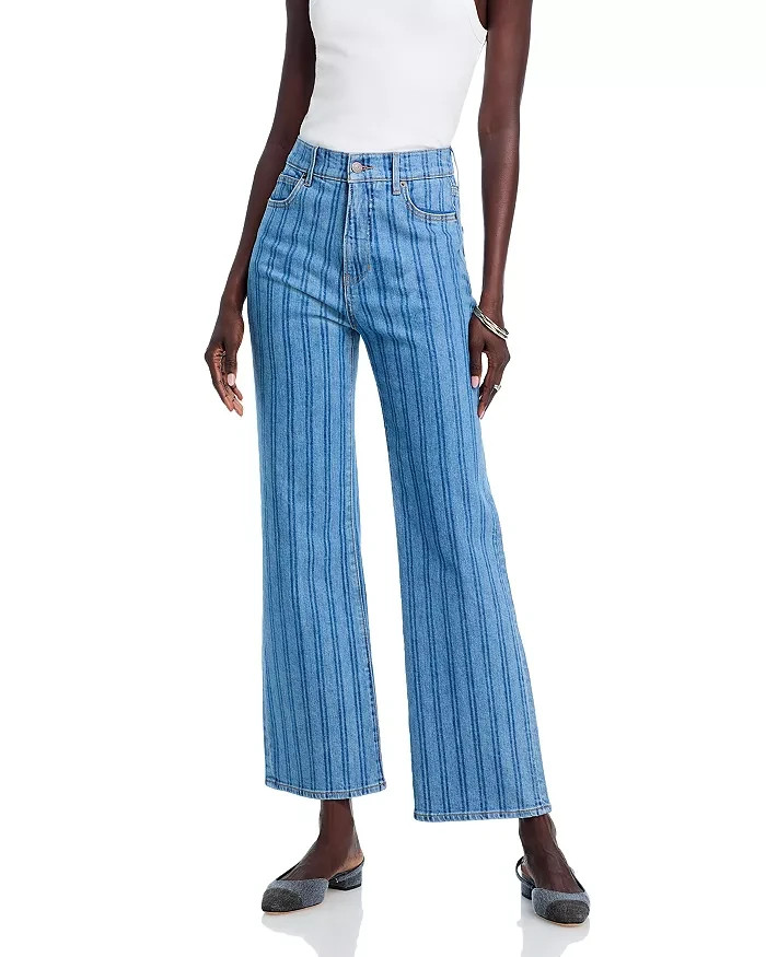 Veronica Beard Crosbie High Rise Wide Leg Loafer Jeans Women's 27 Sapphire Denim