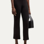 ATM Anthony Thomas Melillo Ribbed Cropped Flare Pants Women's XS Black Pull On
