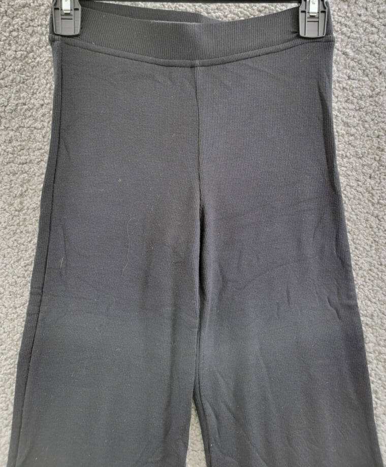 ATM Anthony Thomas Melillo Ribbed Cropped Flare Pants Women's XS Black Pull On