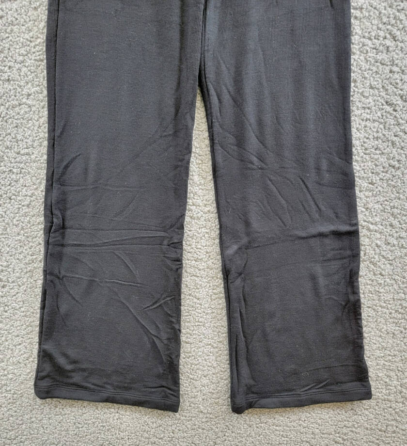 ATM Anthony Thomas Melillo Ribbed Cropped Flare Pants Women's XS Black Pull On