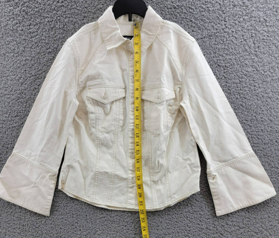 Veronica Beard Tivi Shirt Women's XS Ecru Collared Long Sleeve Button Closure