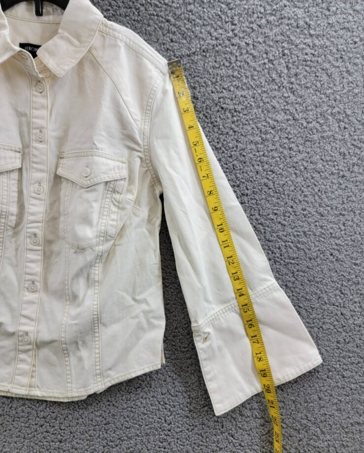 Veronica Beard Tivi Shirt Women's XS Ecru Collared Long Sleeve Button Closure