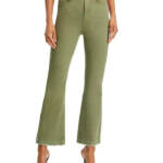 Veronica Beard Carson Ankle Flare Jeans Women's 25 Stone Army Button Zip Closure