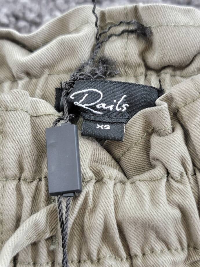 Rails Bodie Cargo Pants Women's XS Dark Olive Drawstring Elastic Waist Pull On