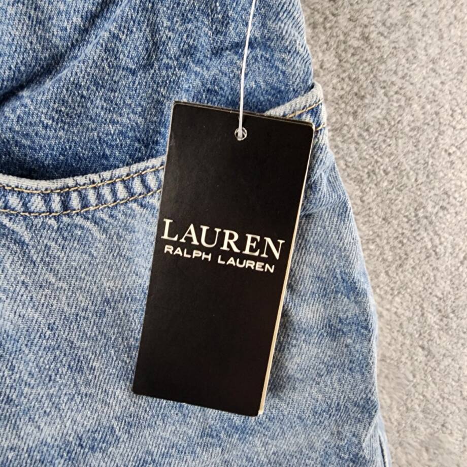 Lauren Ralph Lauren High Rise Flared Jeans Women's 10 Blue Wash Button Closure~