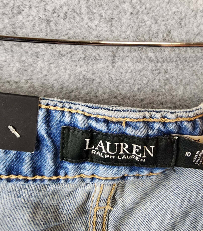 Lauren Ralph Lauren High Rise Flared Jeans Women's 10 Blue Wash Button Closure~
