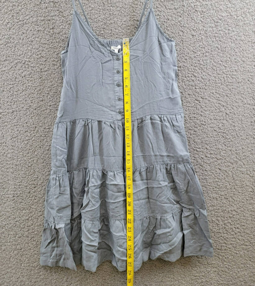Splendid Shannon Tiered Mini Dress Women's XS Storm Linen Blend Button Front