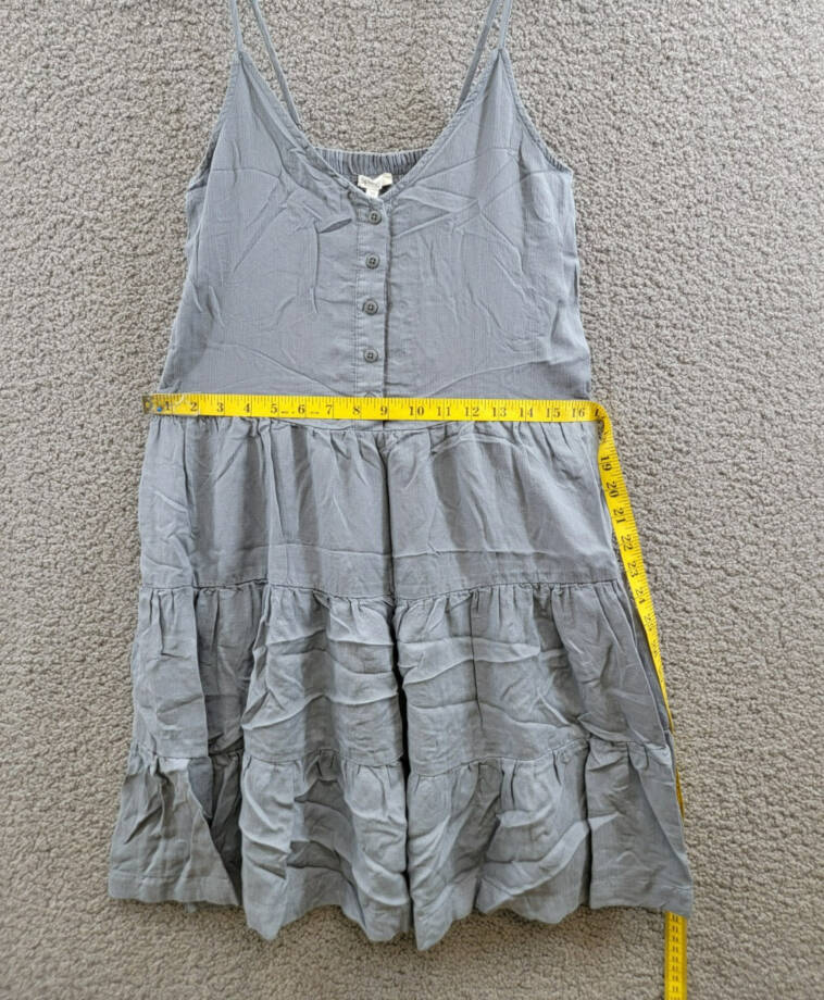 Splendid Shannon Tiered Mini Dress Women's XS Storm Linen Blend Button Front