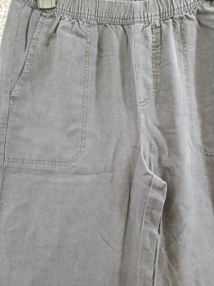 Splendid Angie Palazzo Pants Women's XS Lead Linen Blend Elastic Waist Pull On