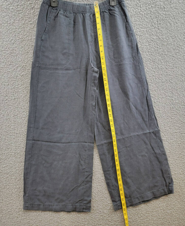 Splendid Angie Palazzo Pants Women's XS Lead Linen Blend Elastic Waist Pull On