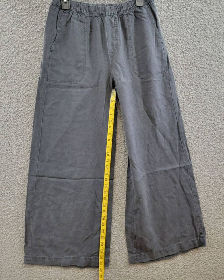 Splendid Angie Palazzo Pants Women's XS Lead Linen Blend Elastic Waist Pull On