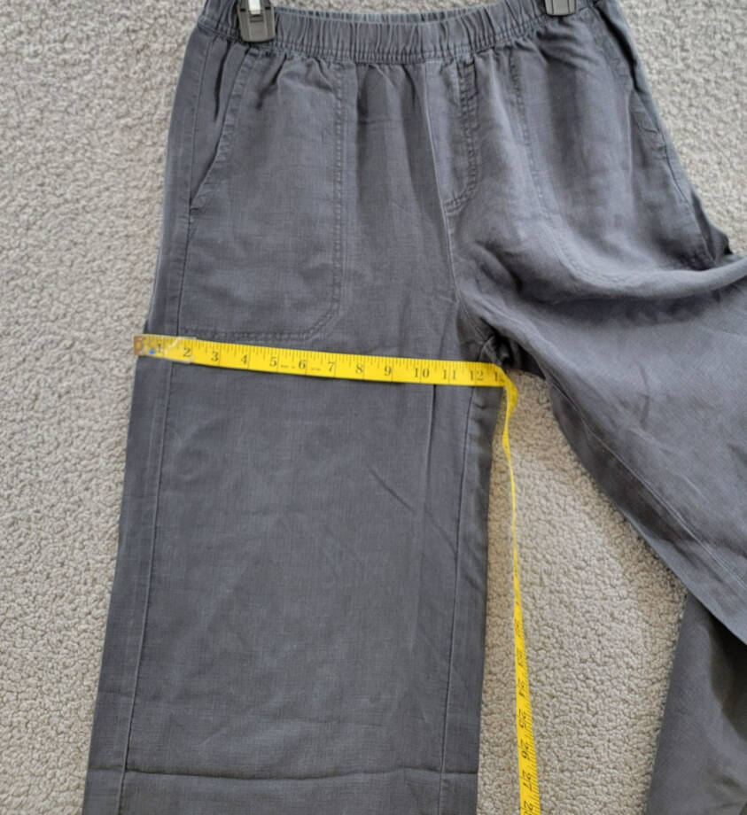 Splendid Angie Palazzo Pants Women's XS Lead Linen Blend Elastic Waist Pull On