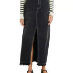 Rails Manhattan Denim Skirt Women's 24 Eclipse Front Slit Button Zip Closure