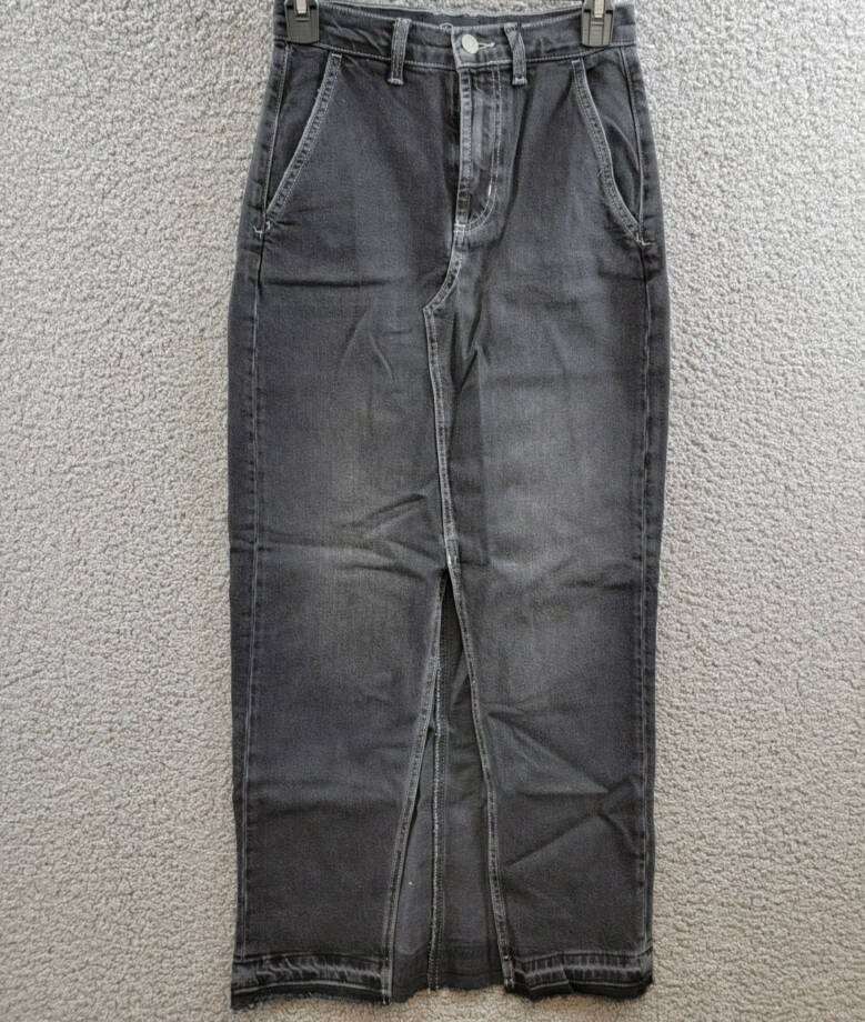 Rails Manhattan Denim Skirt Women's 24 Eclipse Front Slit Button Zip Closure