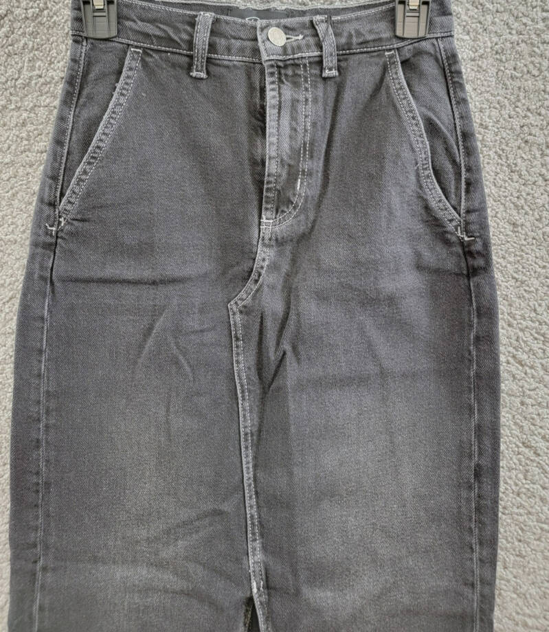 Rails Manhattan Denim Skirt Women's 24 Eclipse Front Slit Button Zip Closure