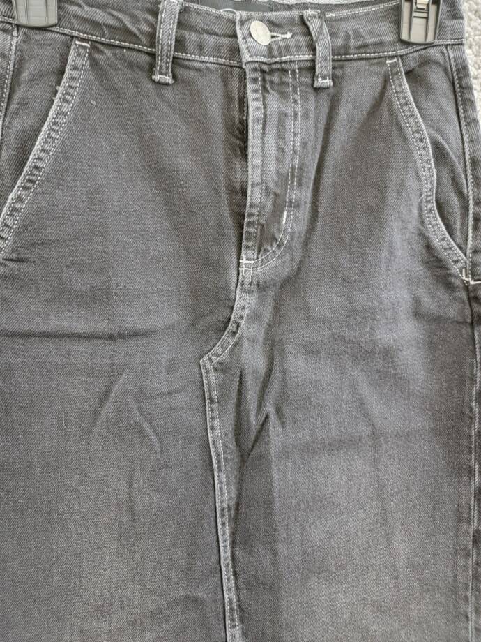 Rails Manhattan Denim Skirt Women's 24 Eclipse Front Slit Button Zip Closure