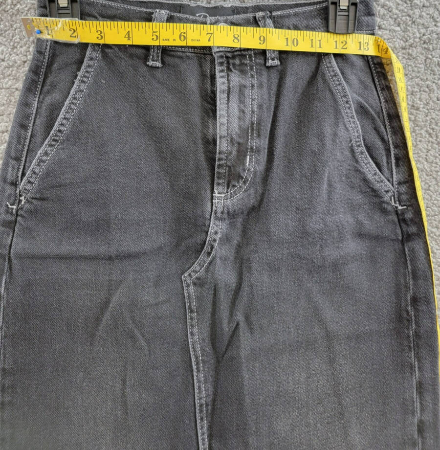 Rails Manhattan Denim Skirt Women's 24 Eclipse Front Slit Button Zip Closure