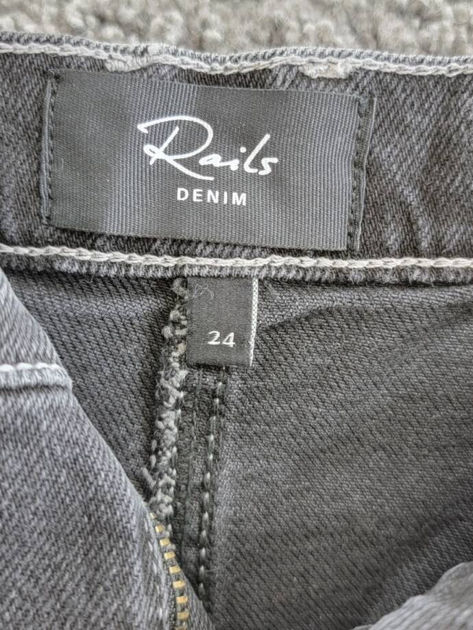 Rails Manhattan Denim Skirt Women's 24 Eclipse Front Slit Button Zip Closure