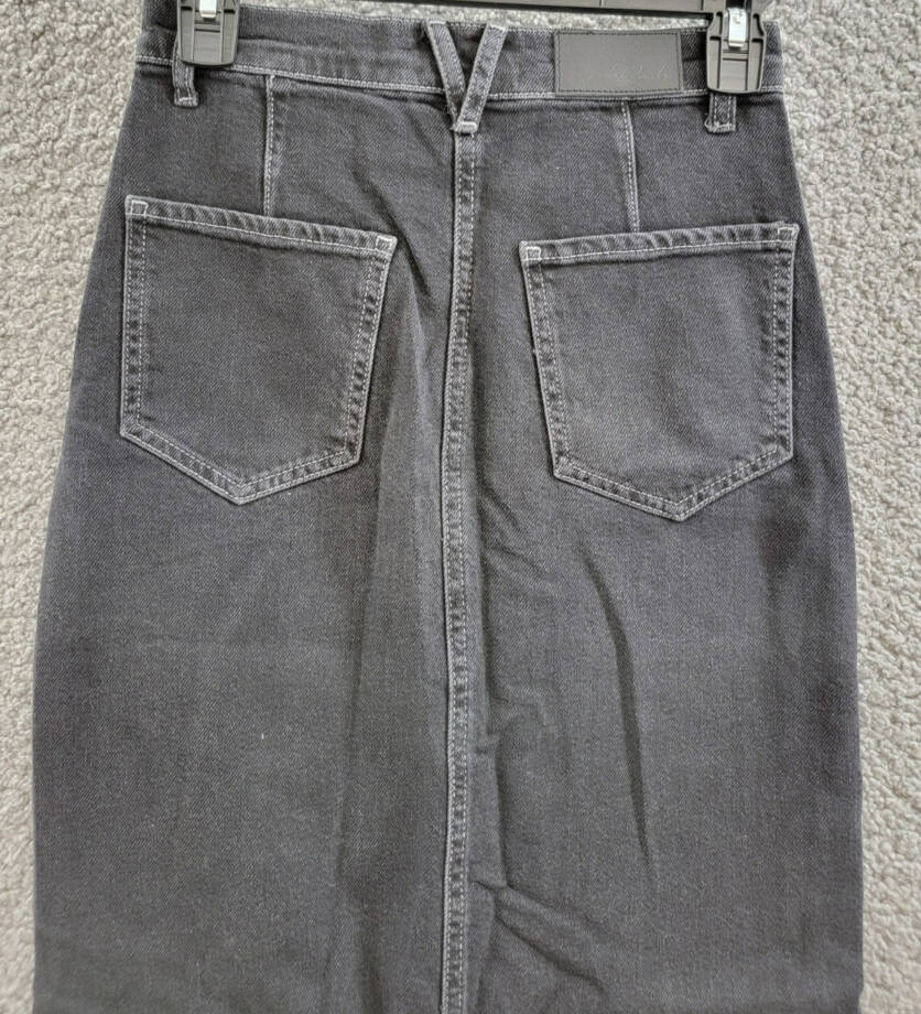 Rails Manhattan Denim Skirt Women's 24 Eclipse Front Slit Button Zip Closure