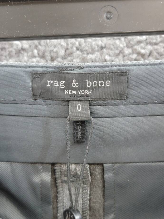 rag & bone Cecily Taper Leg Pants Women's 0 Charcoal Heather Zip Hook & Bar