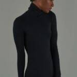 ATM Anthony Thomas Melillo Ribbed Long Sleeve Turtleneck Top Women's S Black