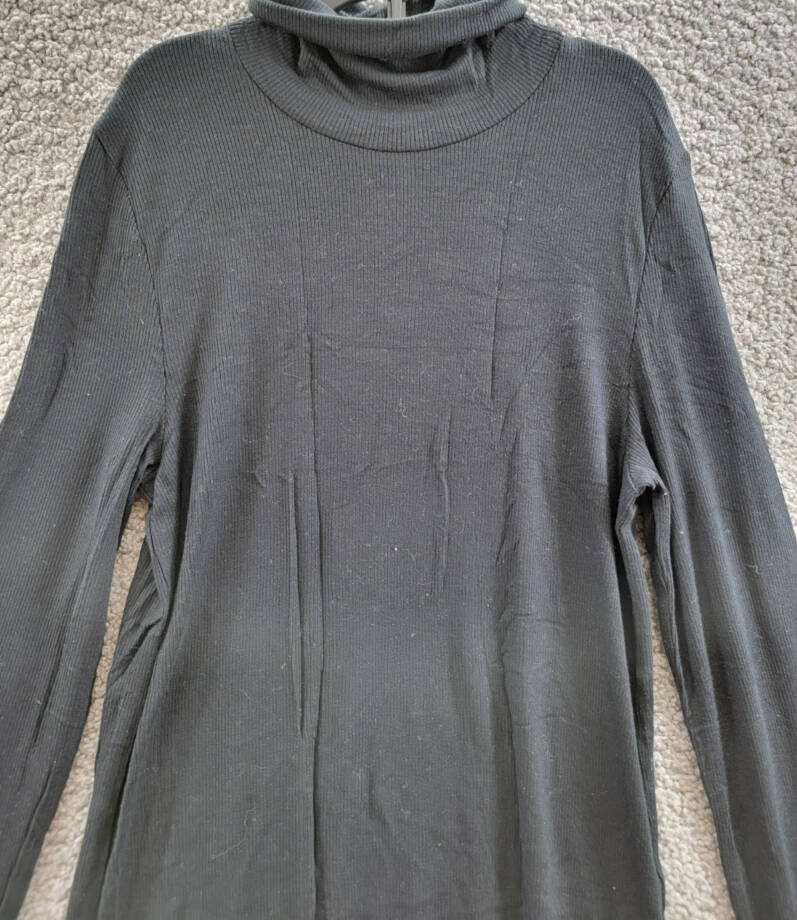 ATM Anthony Thomas Melillo Ribbed Long Sleeve Turtleneck Top Women's S Black