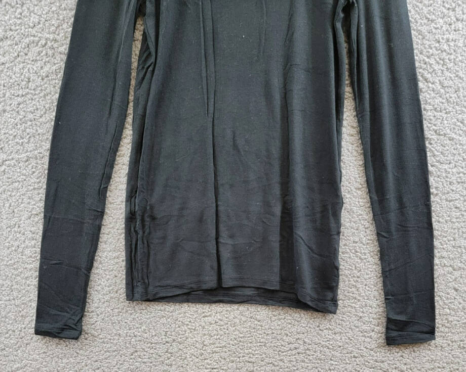 ATM Anthony Thomas Melillo Ribbed Long Sleeve Turtleneck Top Women's S Black