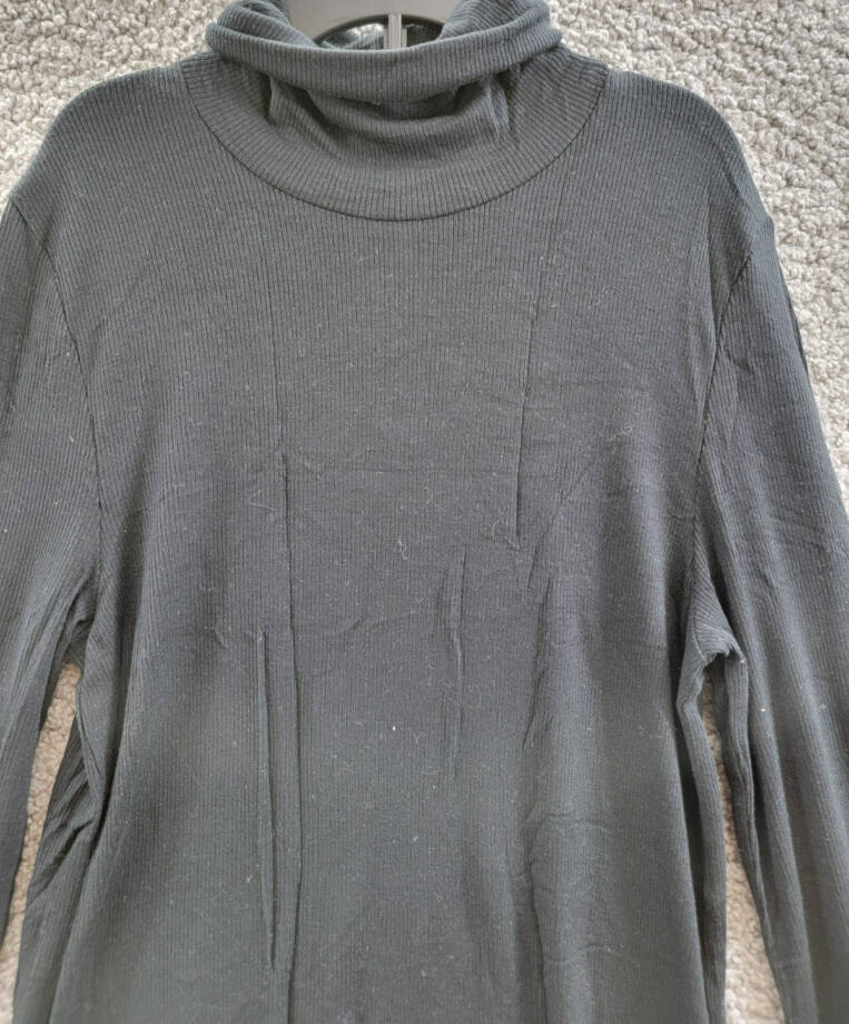 ATM Anthony Thomas Melillo Ribbed Long Sleeve Turtleneck Top Women's S Black