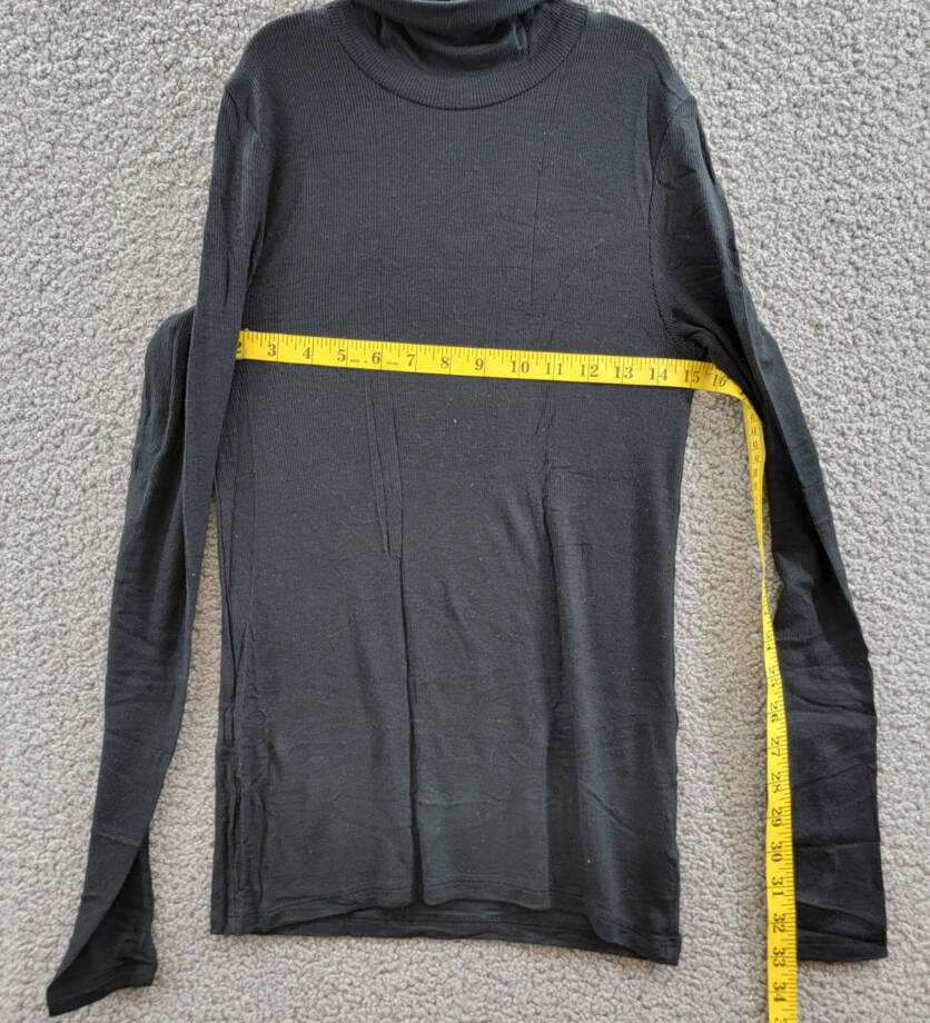 ATM Anthony Thomas Melillo Ribbed Long Sleeve Turtleneck Top Women's S Black