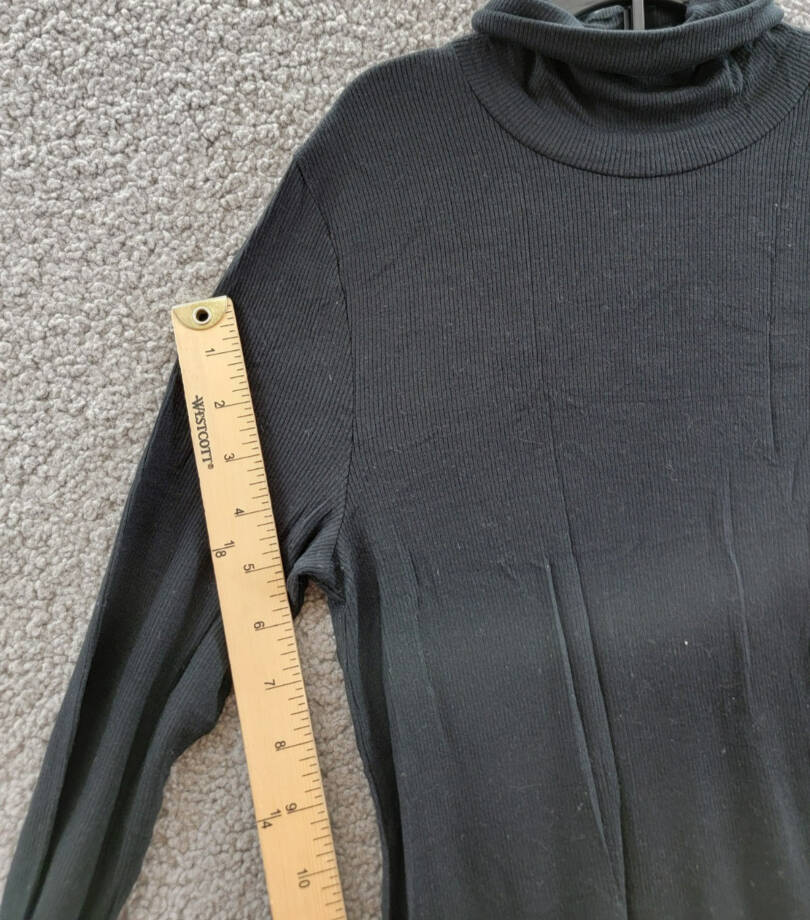 ATM Anthony Thomas Melillo Ribbed Long Sleeve Turtleneck Top Women's S Black