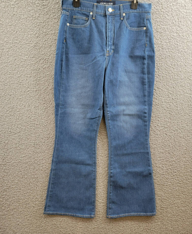 Veronica Beard Carson High Rise Ankle Flare Jeans Women's 31 Cornflower Denim