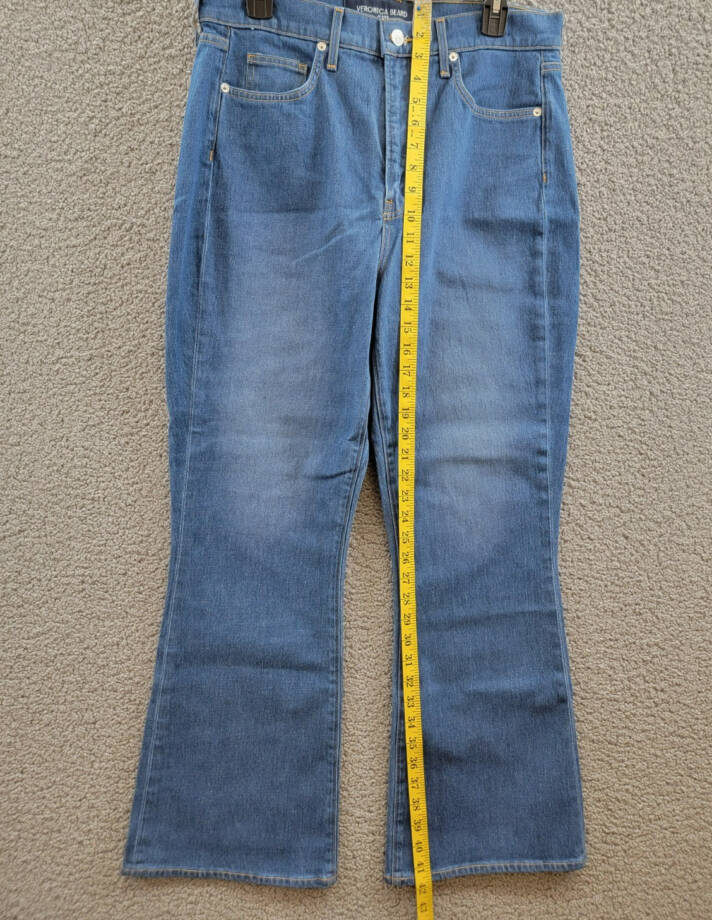 Veronica Beard Carson High Rise Ankle Flare Jeans Women's 31 Cornflower Denim