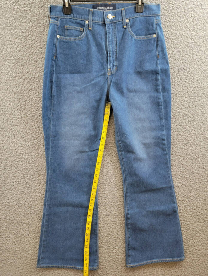 Veronica Beard Carson High Rise Ankle Flare Jeans Women's 31 Cornflower Denim