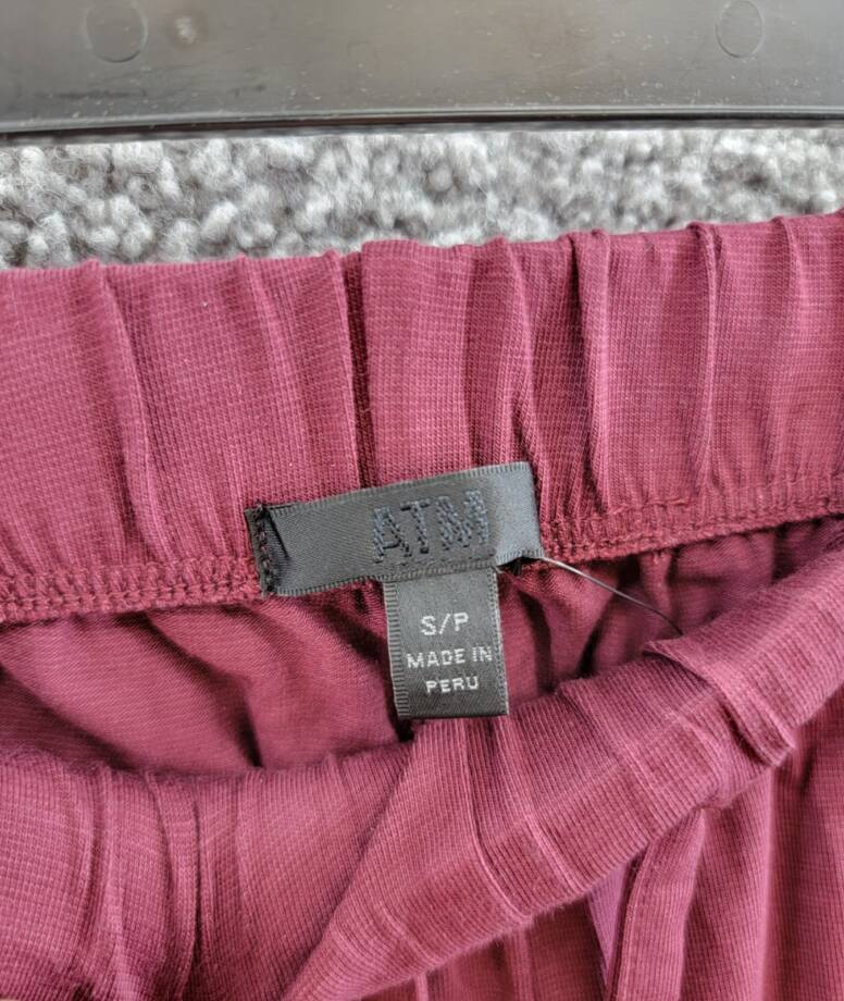 ATM Anthony Thomas Melillo Wide Leg Drawstring Pants Women's S Merlot Pull On