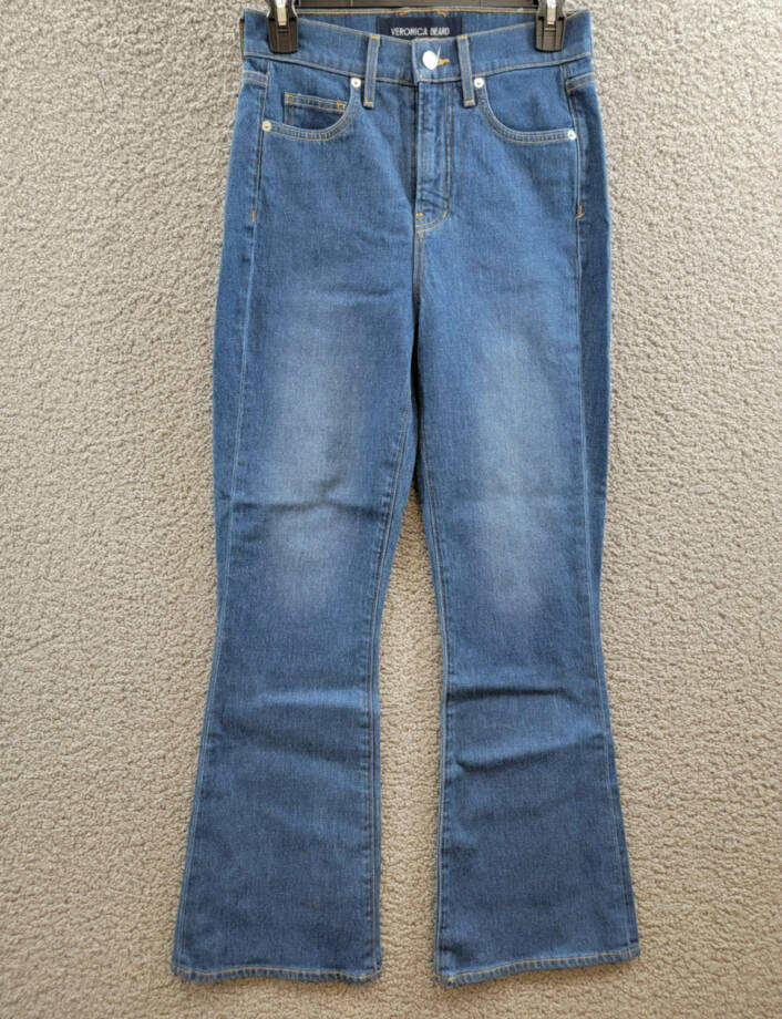 Veronica Beard Carson High Rise Ankle Flare Jeans Women's 25 Cornflower Denim