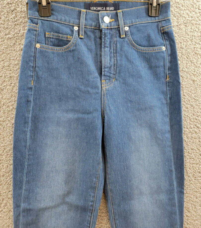 Veronica Beard Carson High Rise Ankle Flare Jeans Women's 25 Cornflower Denim