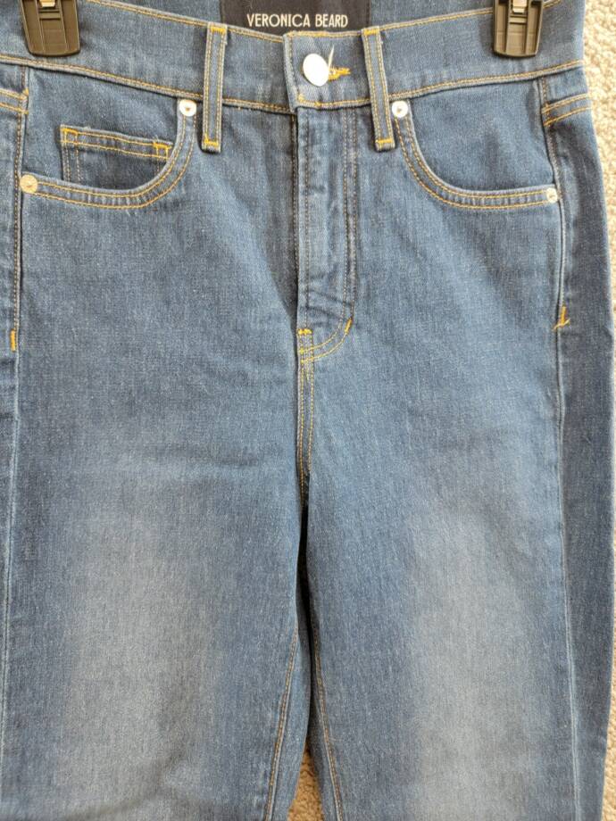 Veronica Beard Carson High Rise Ankle Flare Jeans Women's 25 Cornflower Denim