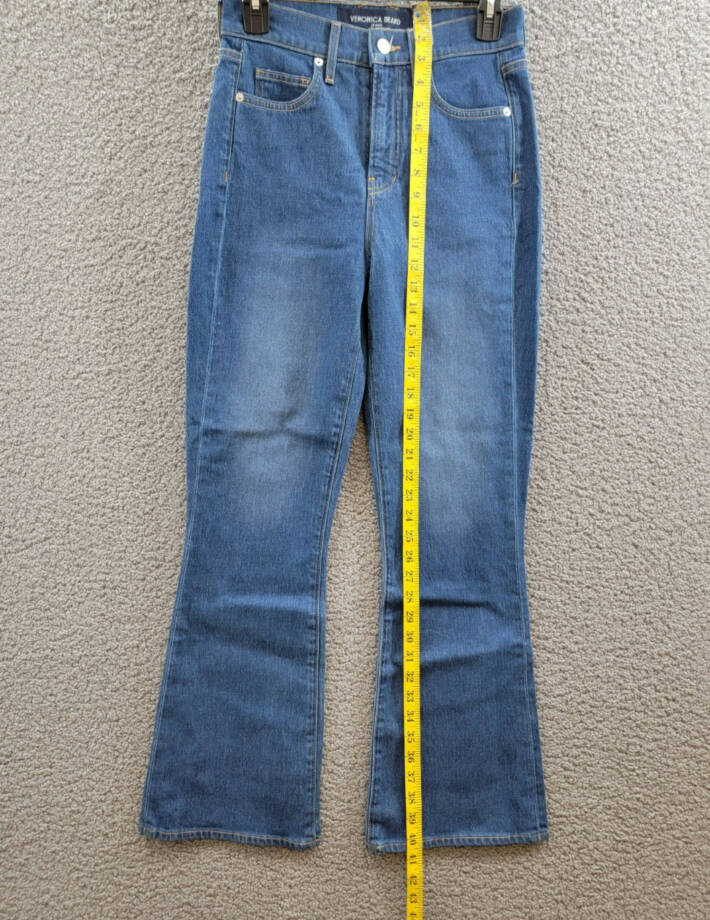 Veronica Beard Carson High Rise Ankle Flare Jeans Women's 25 Cornflower Denim