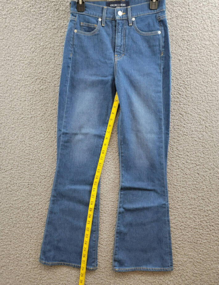 Veronica Beard Carson High Rise Ankle Flare Jeans Women's 25 Cornflower Denim