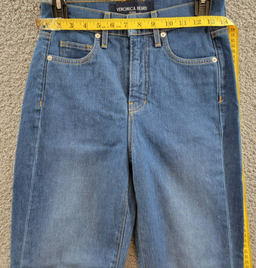 Veronica Beard Carson High Rise Ankle Flare Jeans Women's 25 Cornflower Denim